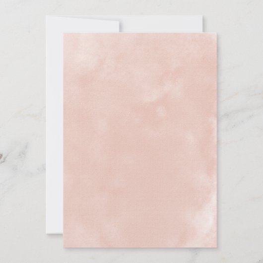 Schöne Rustikal Blush & Navy Blume Hochzeit Einladung (Rückseite)