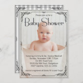 Schöne rustikale Babydusche Einladung (Vorne/Hinten)