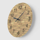 Schöne rustikale Backsteinmauer-Beschaffenheit Große Wanduhr (Winkel)