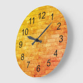 Schöne rustikale Backsteinmauer-Beschaffenheit Große Wanduhr (Winkel)