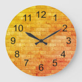 Schöne rustikale Backsteinmauer-Beschaffenheit Große Wanduhr (Vorderseite)
