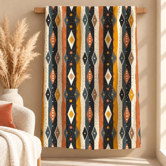 Schöne rustikale Boho-Geometrieformen-Decke Fleecedecke