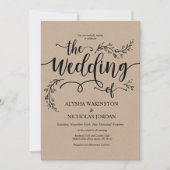 Schöne rustikale Einladungskarte für Hochzeiten Einladung (Vorderseite)