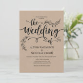 Schöne rustikale Einladungskarte für Hochzeiten Einladung (Stehend Vorderseite)