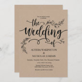 Schöne rustikale Einladungskarte für Hochzeiten Einladung (Vorne/Hinten)