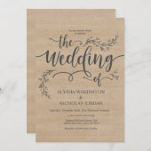 Schöne rustikale Einladungskarte für Hochzeiten Einladung (Vorne/Hinten)