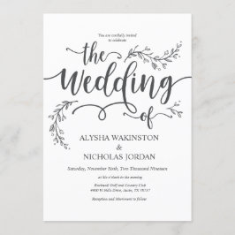 Schöne rustikale Einladungskarte für Hochzeiten Einladung