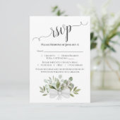 Schöne Rustikale Eukalyptus & Grüne Hochzeit RSVP Karte (Stehend Vorderseite)