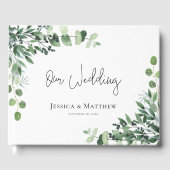 Schöne Rustikale Eukalyptus Wedding Gästebuch (Vorderseite)