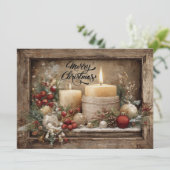 Schöne rustikale Frohe Weihnachtsgrüße Karte (Stehend Vorderseite)