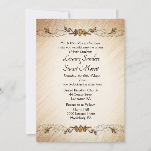 Schöne Rustikale Hochzeit Thema Einladung (Rückseite)