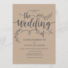 Schöne rustikale Hochzeits-Einladungs-Karte