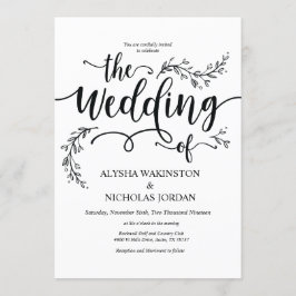 Schöne rustikale Hochzeits-Einladungs-Karte Einladung