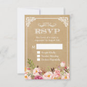 Schöne, rustikale Kraft Elegant Wedding UAWG RSVP Karte (Vorderseite)