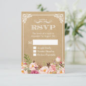 Schöne, rustikale Kraft Elegant Wedding UAWG RSVP Karte (Stehend Vorderseite)
