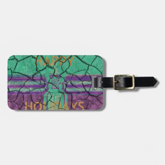 Schöne rustikale Liebe aus gekracktem Schlamm heil Gepäckanhänger (Vorderseite horizontal)