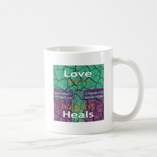 Schöne rustikale Liebe aus gekracktem Schlamm heil Kaffeetasse (Rechts)