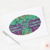 Schöne rustikale Liebe aus gekracktem Schlamm heil Ovaler Aufkleber (Umschlag)