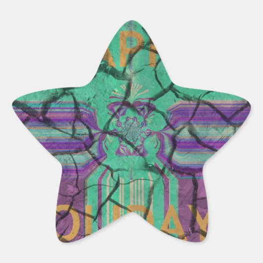 Schöne rustikale Liebe aus gekracktem Schlamm heil Stern-Aufkleber (Vorderseite)