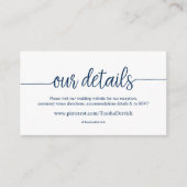 Schöne rustikale Marine, unsere Website für Hochze Begleitkarte (Vorderseite)