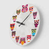 Schöne Rustikale Owls Große Wanduhr (Winkel)