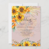 Schöne rustikale Sonnenblumen Pampas Grass Wedding (Vorderseite)