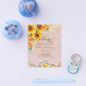 Schöne rustikale Sonnenblumen Pampas Grass Wedding Flyer (Einzeln)