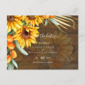 Schöne rustikale Sonnenblumen Pampas Grass Wedding Postkarte (Vorderseite)