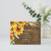 Schöne rustikale Sonnenblumen Pampas Grass Wedding Postkarte (Stehend Vorderseite)