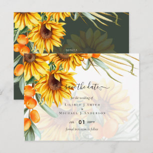 Schöne rustikale Sonnenblumen Pampas Grass Wedding Postkarte
