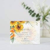 Schöne rustikale Sonnenblumen Pampas Grass Wedding Postkarte (Stehend Vorderseite)