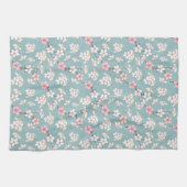 Schöne rustikale Vintage Kirschblüten Geschirrtuch (Horizontal)