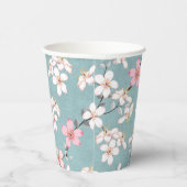 Schöne rustikale Vintage Kirschblüten Pappbecher (Rechts)
