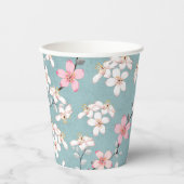 Schöne rustikale Vintage Kirschblüten Pappbecher (Vorderseite)