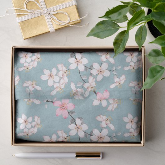 Schöne rustikale Vintage Kirschblüten Seidenpapier (Geschenk)