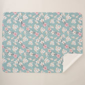 Schöne rustikale Vintage Kirschblüten Sherpadecke (Vorderseite (Horizontal))