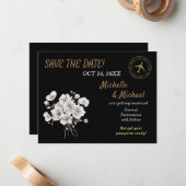 Schöne rustikale weiße Blume Save the Date Mitteilungskarte (Vorderseite/Rückseite Beispiel)
