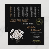 Schöne rustikale weiße Blume Save the Date Mitteilungskarte (Vorne/Hinten)