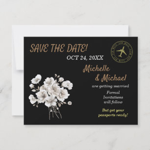 Schöne rustikale weiße Blumen Save the Date  Mitteilungskarte