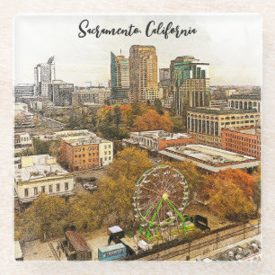 Schöne Sacramento Kalifornien Stadtansicht Glasuntersetzer