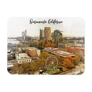 Schöne Sacramento Kalifornien Stadtansicht Magnet