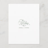 Schöne Sage Green Delicate Elegante Hochzeiten Det Begleitkarte (Rückseite)