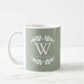 Schöne Sage Green Monogram Kaffeetasse (Links)