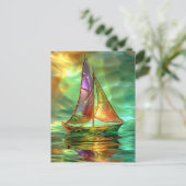 Schöne Sailboat-Kunstwerke, künstliche Intelligenz Postkarte (Stehend Vorderseite)