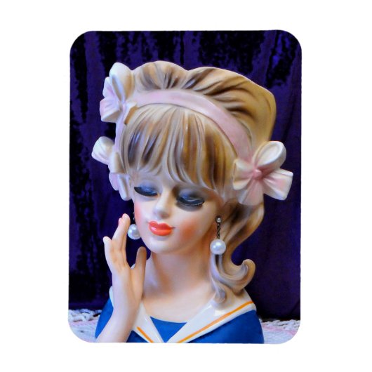 Schöne Sailor Girl Head Vase Doll Pink Bows Magnet (Vertikal)