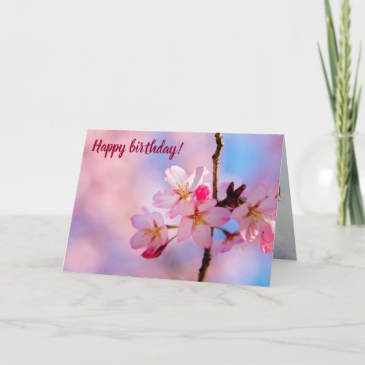 Schöne Sakura-Blume auf vertikaler Seite Karte (Vorderseite)