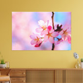 Schöne Sakura-Blume auf vertikaler Seite Leinwanddruck (Insitu (Wohnzimmer))