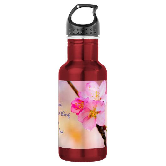 Schöne Sakura Kirschblüten Edelstahlflasche (Vorderseite)