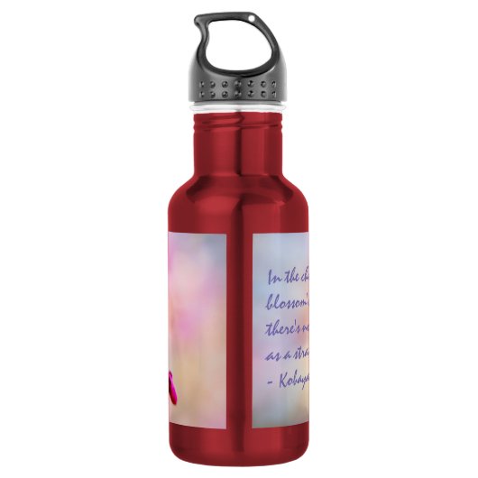 Schöne Sakura Kirschblüten Edelstahlflasche (Rückseite)