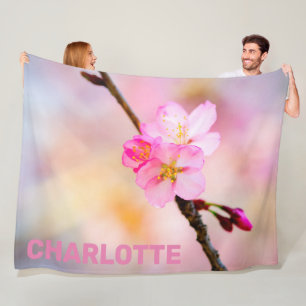 Schöne Sakura Kirschblüten Fleecedecke